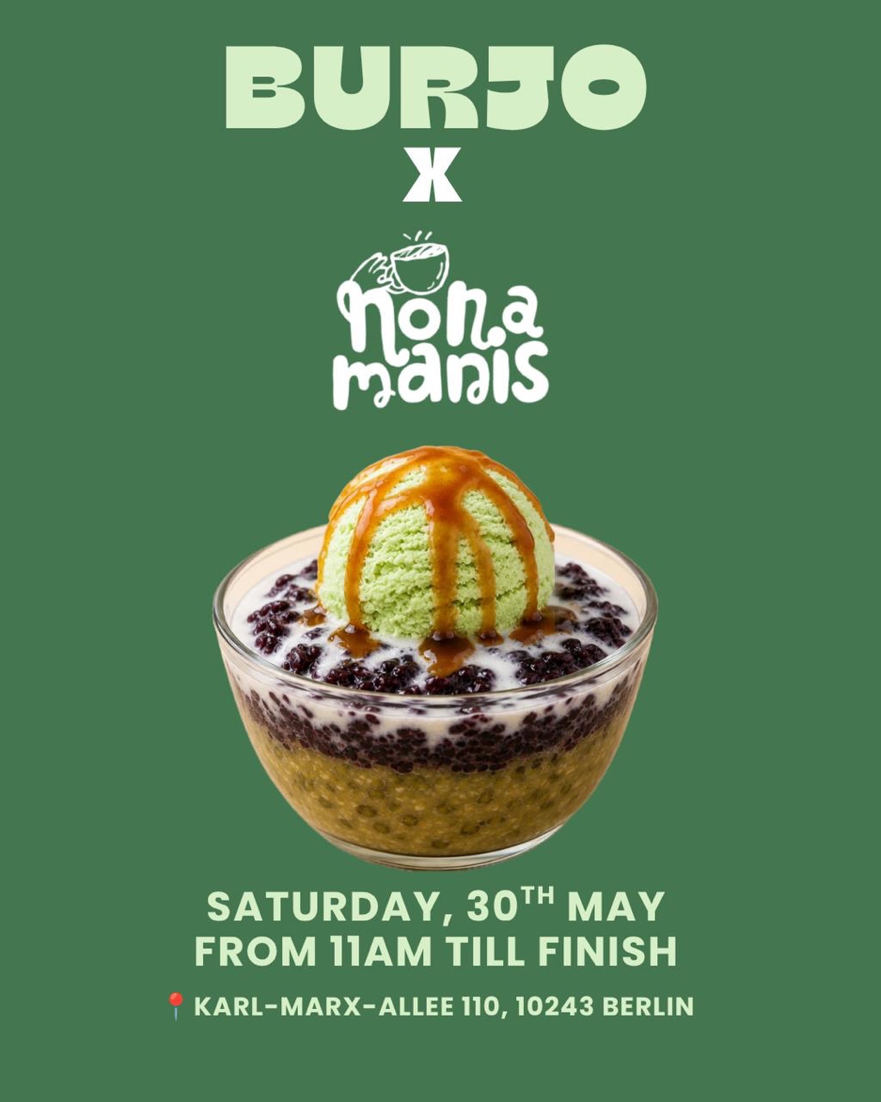 Burjo x Nona Manis popup flyer